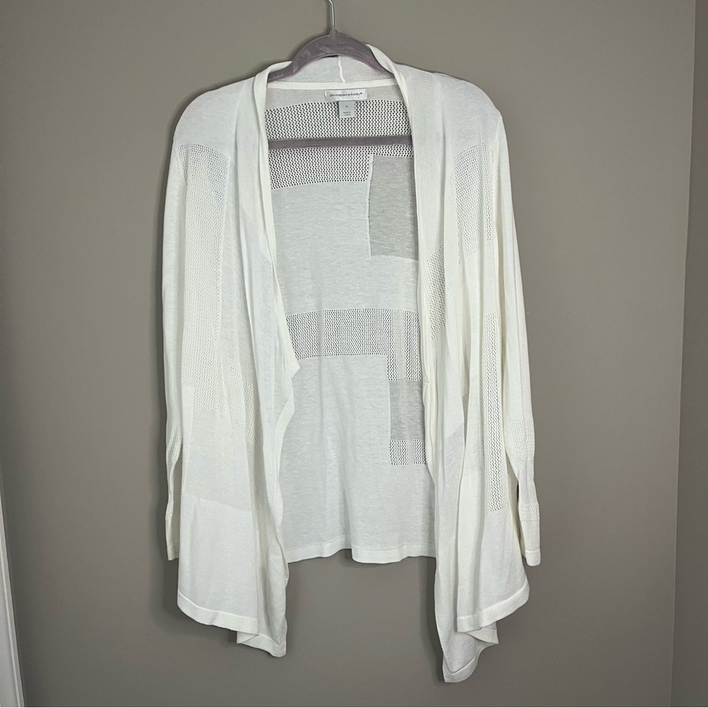 Christopher & Banks White Long Sleeve Cardigan